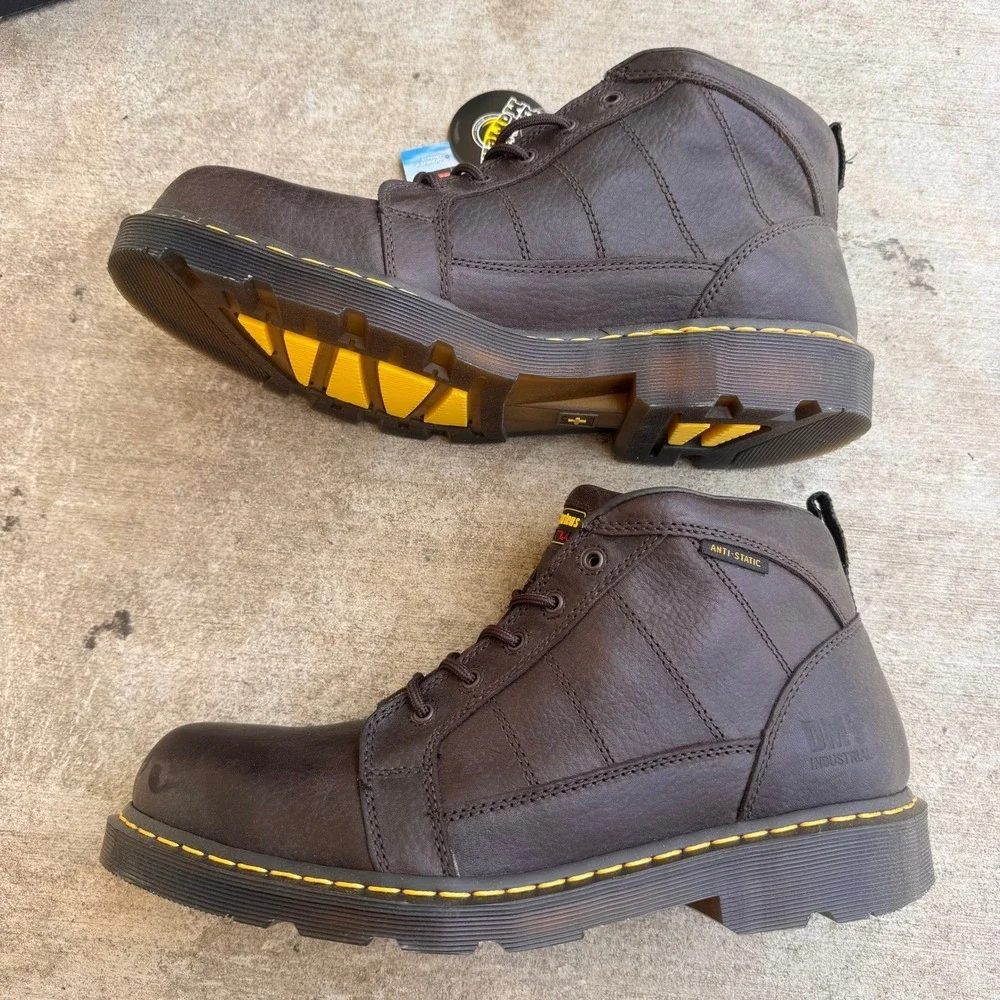 Dr. Martens Reactor Industrial Bear Work Boots Bark Brown‎ 12754201 Mens 14 NEW